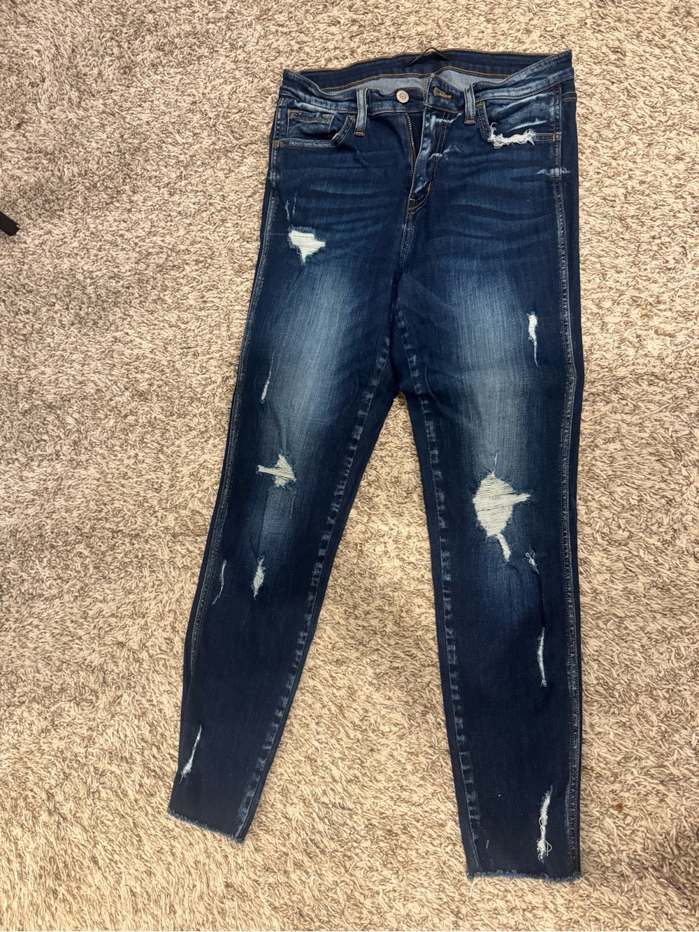 Flying Monkey Dark Blue Distressed Skinny ankle Jeans
